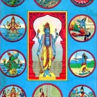10 Avatars of Vishnu Painting by Raja Ravi Varma