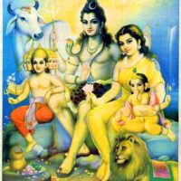 God Shiva Images with Family (Vintage)
