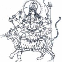Goddess Durga Line-Art