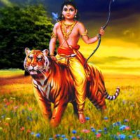 Hindu God Ayyappa Wallpaper (on Tiger)