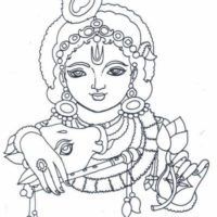 Line-Art Krishna Avatar