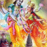 Goddess Lakshmi Garlanding Lord Vishnu