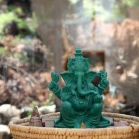 Lord Ganesha Green Statue